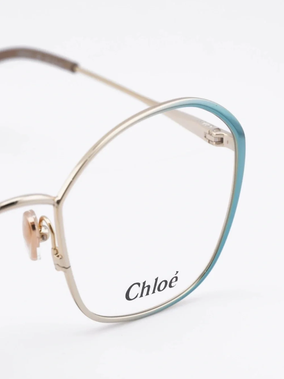 New CHLOE Teal Rim Gold Metal Butterfly Optical Glasses CH0017O 005 Authentic